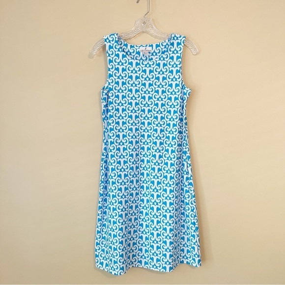 Jude Connally Beth Ikat Knit Dress in Soft Blue and White - Small - Picture 1 of 7